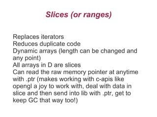 The D Programming Language - Why I love it! | ODP