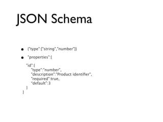 jsonschema,orderly and jsonnanny | KEY | Web Development | Internet