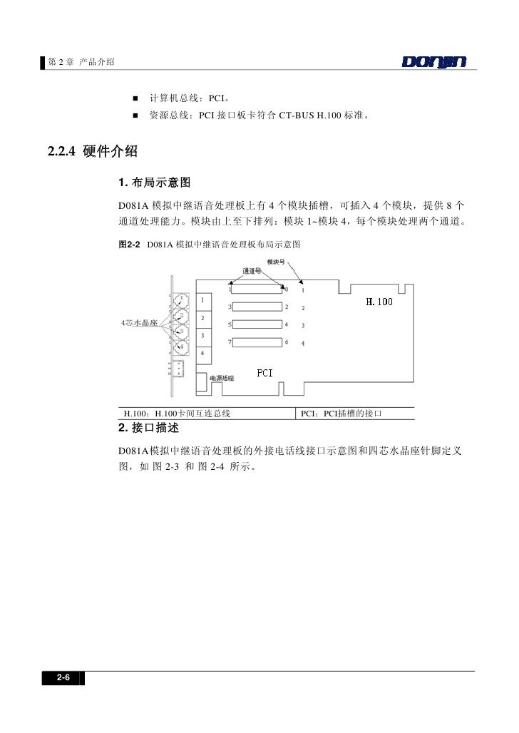 东进d系列模拟中继语音处理板用户手册