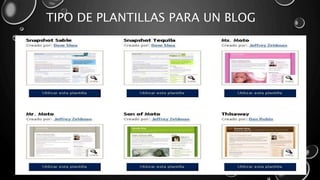 TIPO DE PLANTILLAS PARA UN BLOG 
 