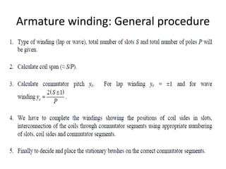 Armature winding: General procedure
 