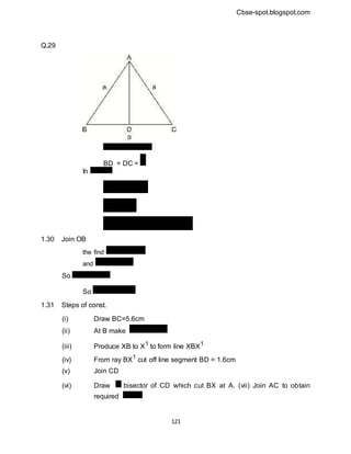 maths sample paper class 9 SA2 | DOCX