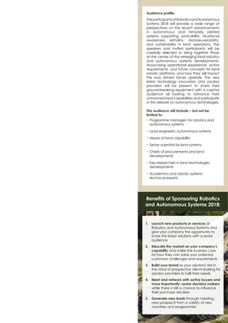 SMi Group's Military Robotics and Autonomous Systems 2018 conference | PDF