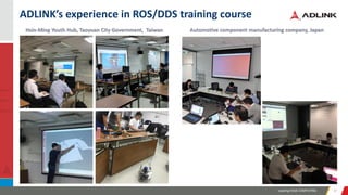 Leading EDGE COMPUTING 3737
ADLINK’s experience in ROS/DDS training course
Hsin-Ming Youth Hub, Taoyuan City Government, Taiwan Automotive component manufacturing company, Japan
 