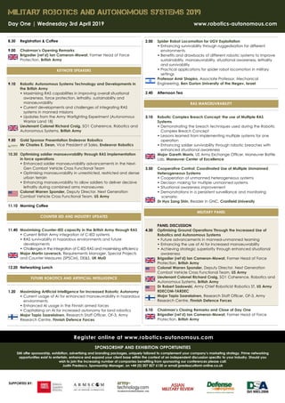 SMi Group's Military Robotics and Autonomous Systems | PDF