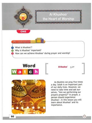 D 1 (al khushoo› the heart of worship.)