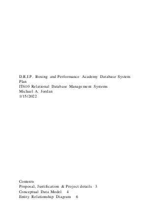 D.R.I.P. Boxing and Performance Academy Database | PDF