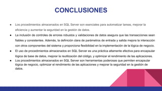 procedimientos almacenados en sqlsever 1235 | PPTX