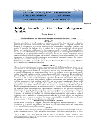 Building Accessibility into School Management Practices (www.kiu.ac.ug ...