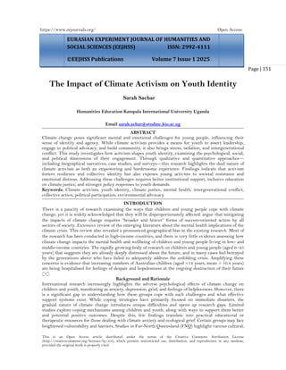 The Impact of Climate Activism on Youth Identity (www.kiu.ac.ug) | PDF