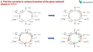 6. Find the currents in various branches of the given network
shown in below
 