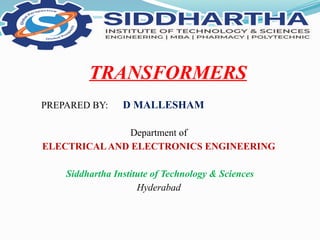 PPT ON TRANSFORMERS BASIC ELECTRICAL ENGINEERING.pptx