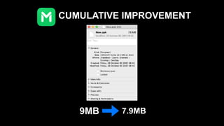 CUMULATIVE IMPROVEMENT
9MB 7.9MB
 