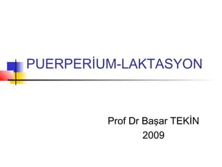 PUERPERİUM-LAKTASYON

Prof Dr Başar TEKİN
2009

 