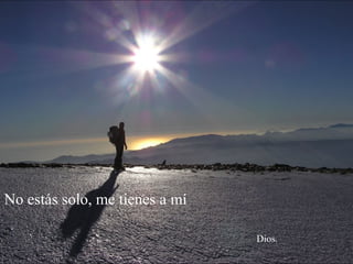 No estás solo, me tienes a mí

                                Dios.
 