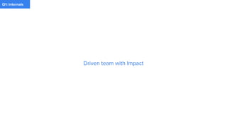 PaymentQ1: Internals
Driven team with Impact
 