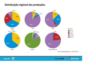Distribuição regional das produções
 