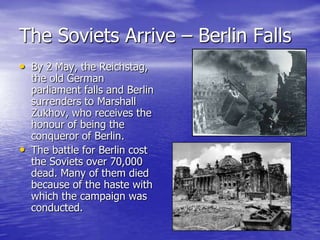 VE-DayThe major Allied ground offensive from the west against German territory began on 8 February 1945 In April, Canadian troops liberated most of the Netherlands The Germans formally surrendered on 8 May 1945, known as Victory-in-Europe, or ‘V-E’ Day 