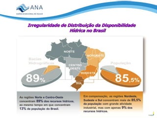 Irregularidade de Distribuição da Disponibilidade
Hídrica no Brasil
 