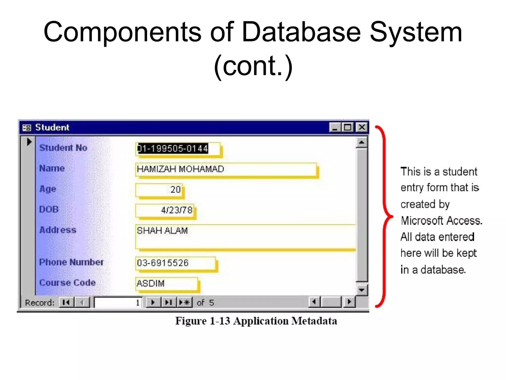 Components of Database System (cont.) 