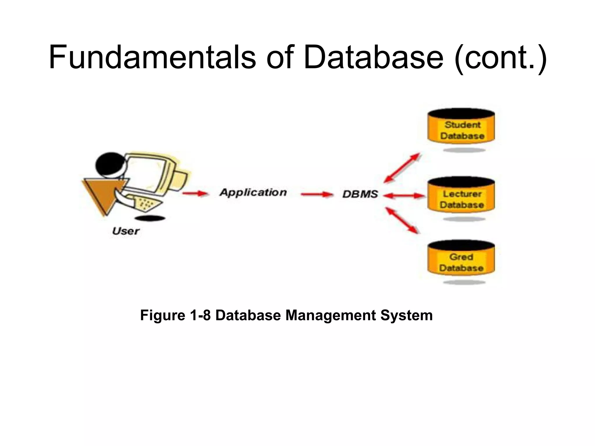Fundamentals of Database (cont.) Figure 1-8 Database Management System 