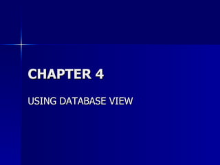 CHAPTER 4 USING DATABASE VIEW 