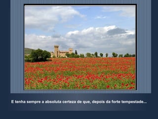 E tenha sempre a absoluta certeza de que, depois da forte tempestade... 