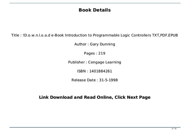 D O W N L O A D E Book Introduction To Programmable Logic Controller