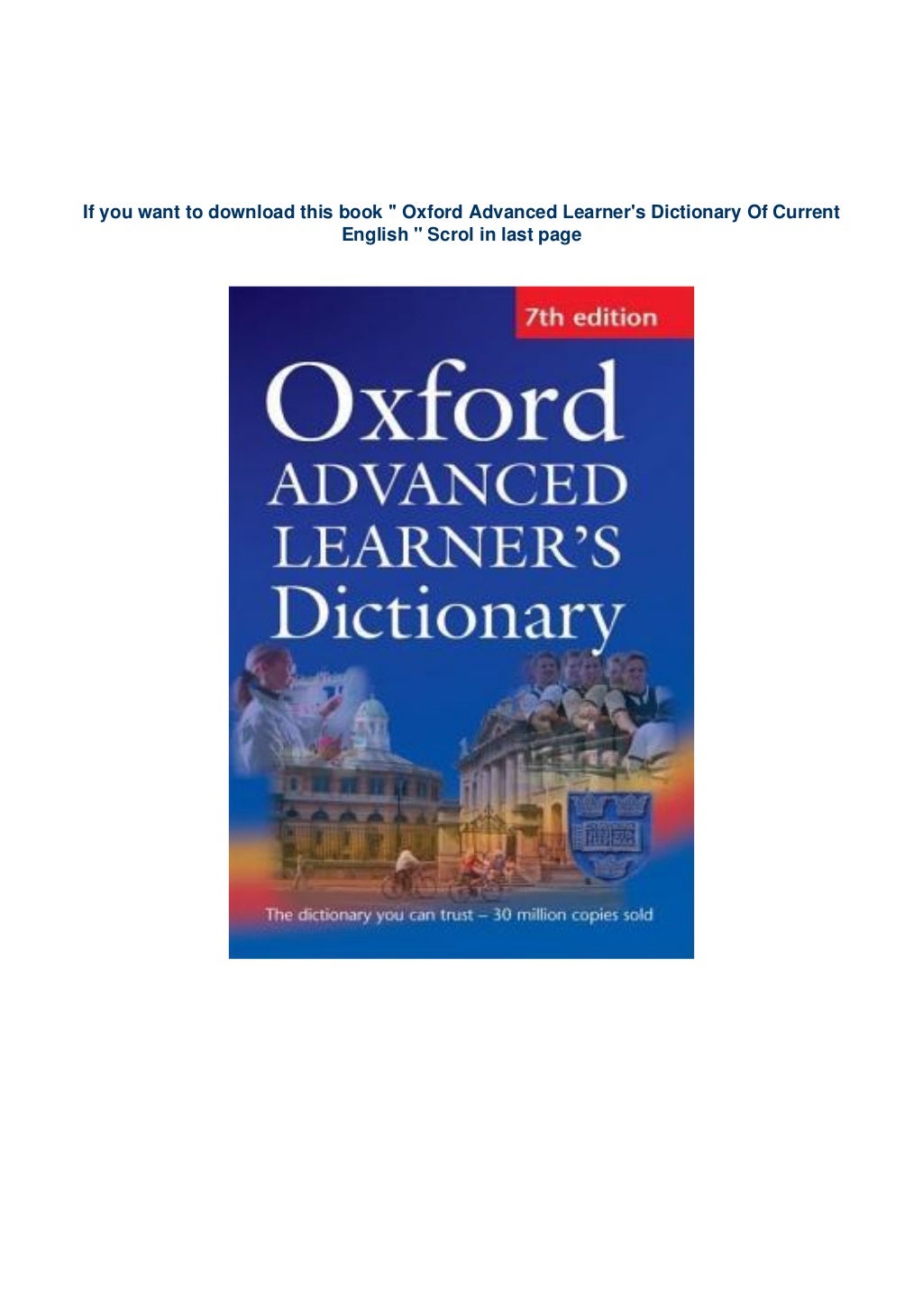 Oxford advanced learners dictionary of current english bezymed