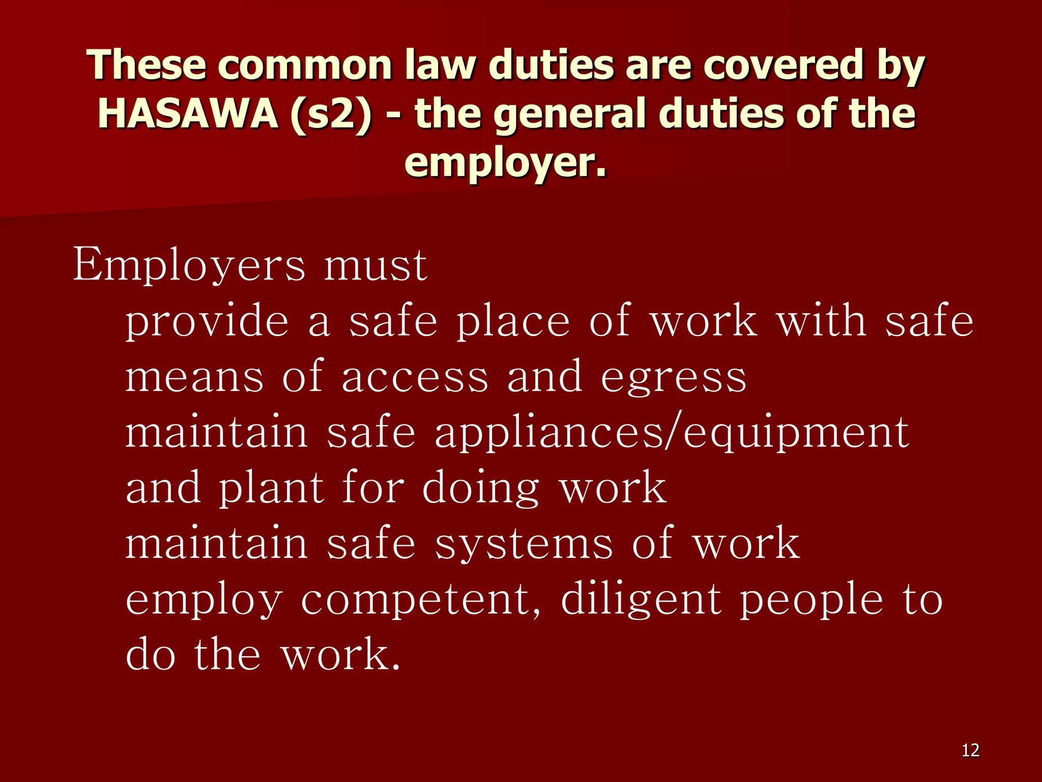 D Part 9 H & S Regs Revision By J Mc Cann