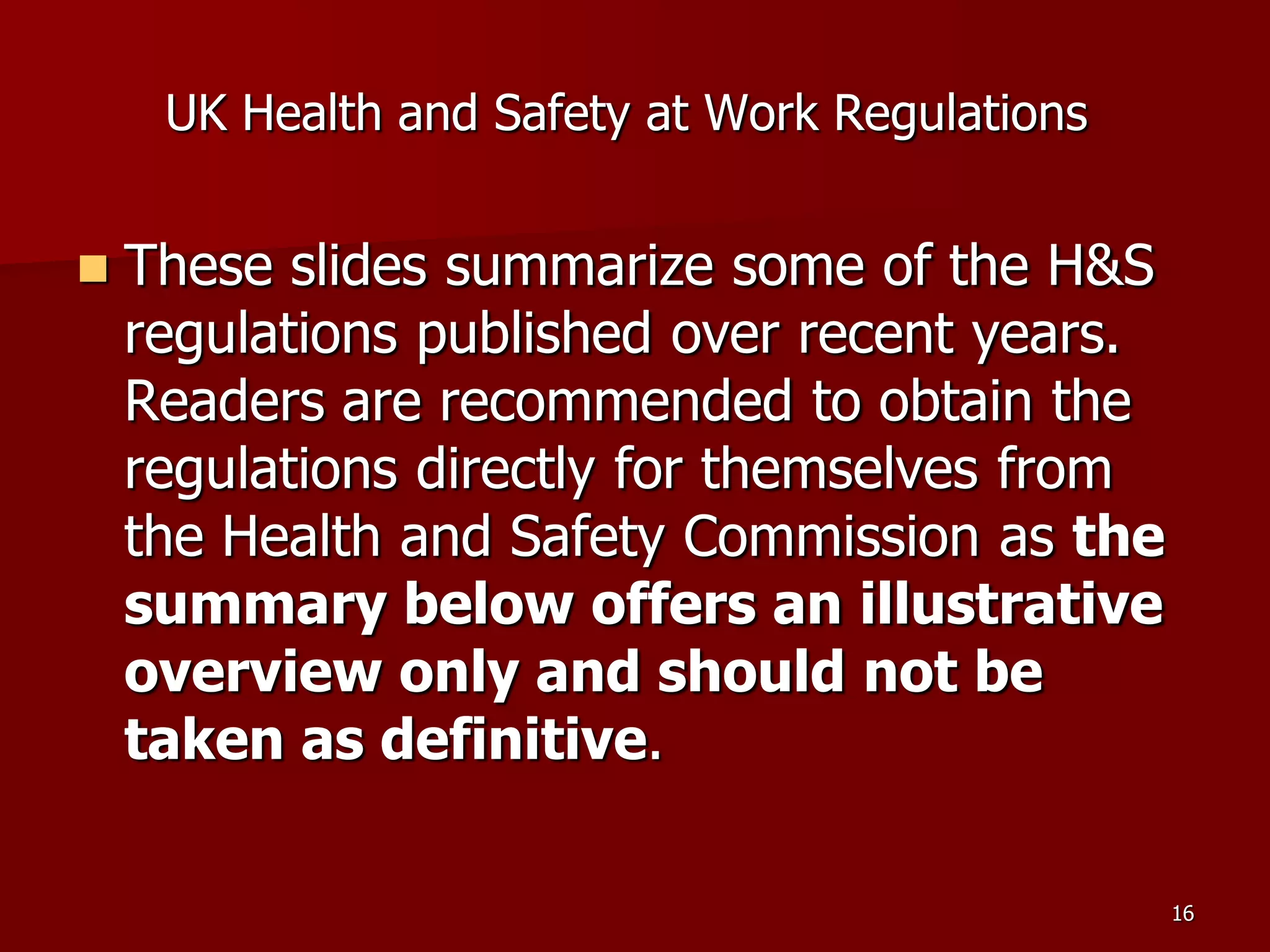 D Part 9 H & S Regs Revision By J Mc Cann