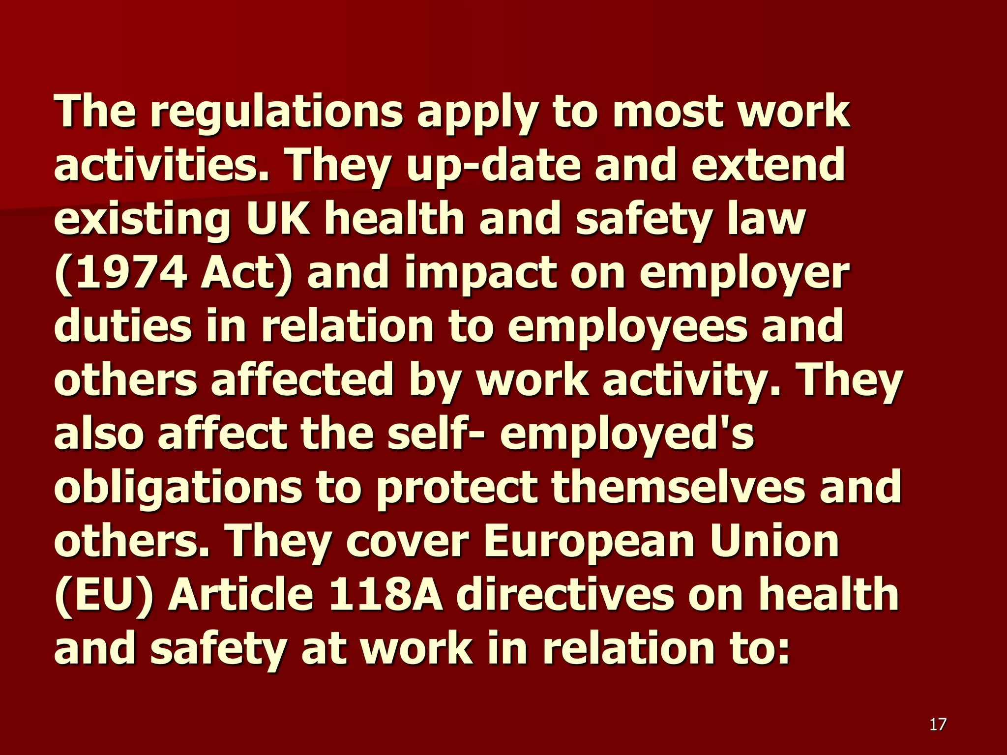 D Part 9 H & S Regs Revision By J Mc Cann