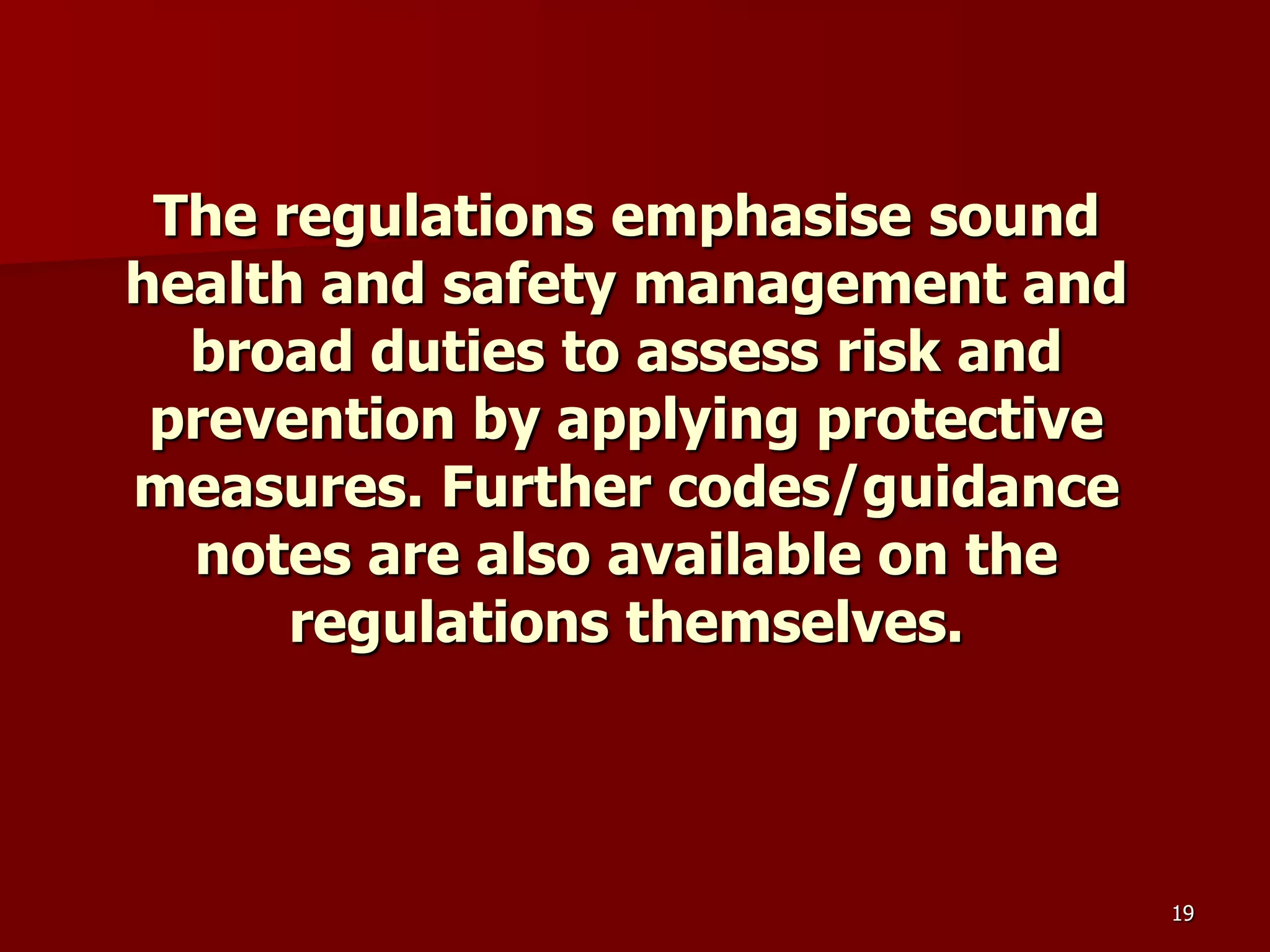 D Part 9 H & S Regs Revision By J Mc Cann