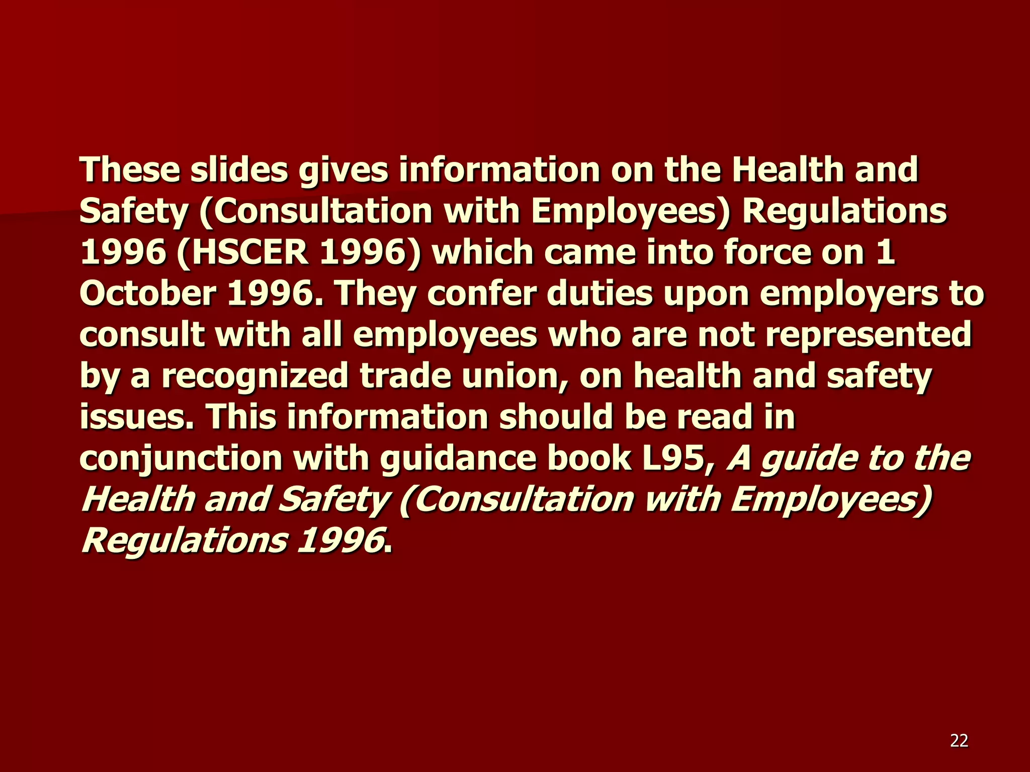 D Part 9 H & S Regs Revision By J Mc Cann