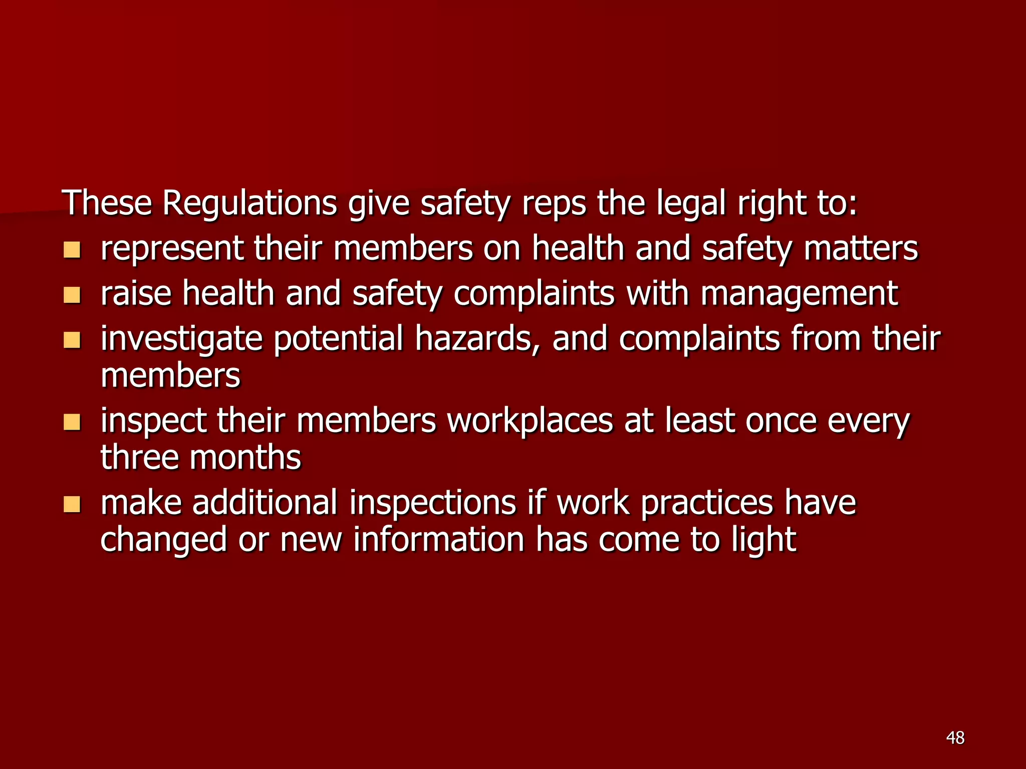 D Part 9 H & S Regs Revision By J Mc Cann