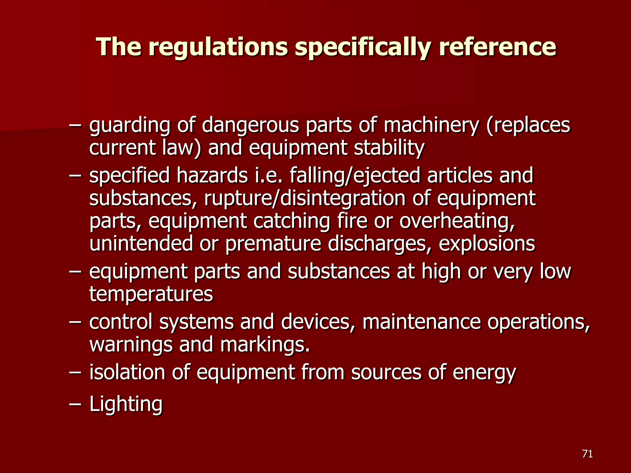 D Part 9 H & S Regs Revision By J Mc Cann