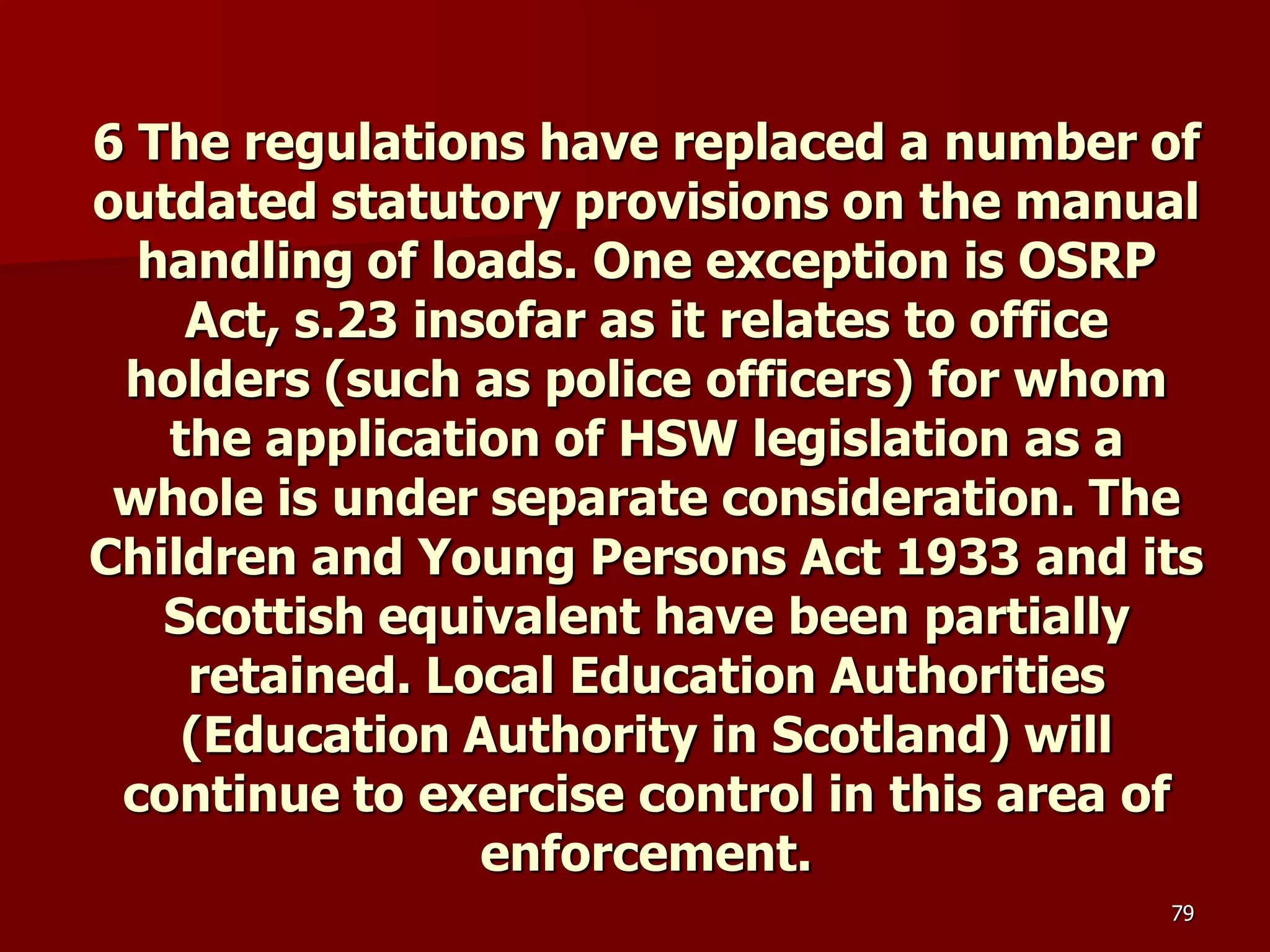 D Part 9 H & S Regs Revision By J Mc Cann