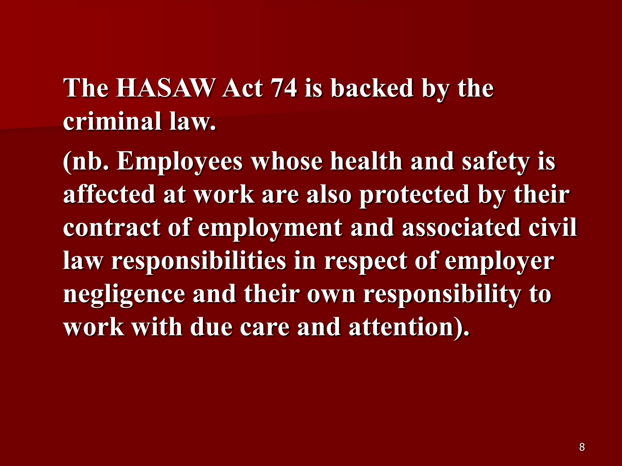 D Part 9 H & S Regs Revision By J Mc Cann