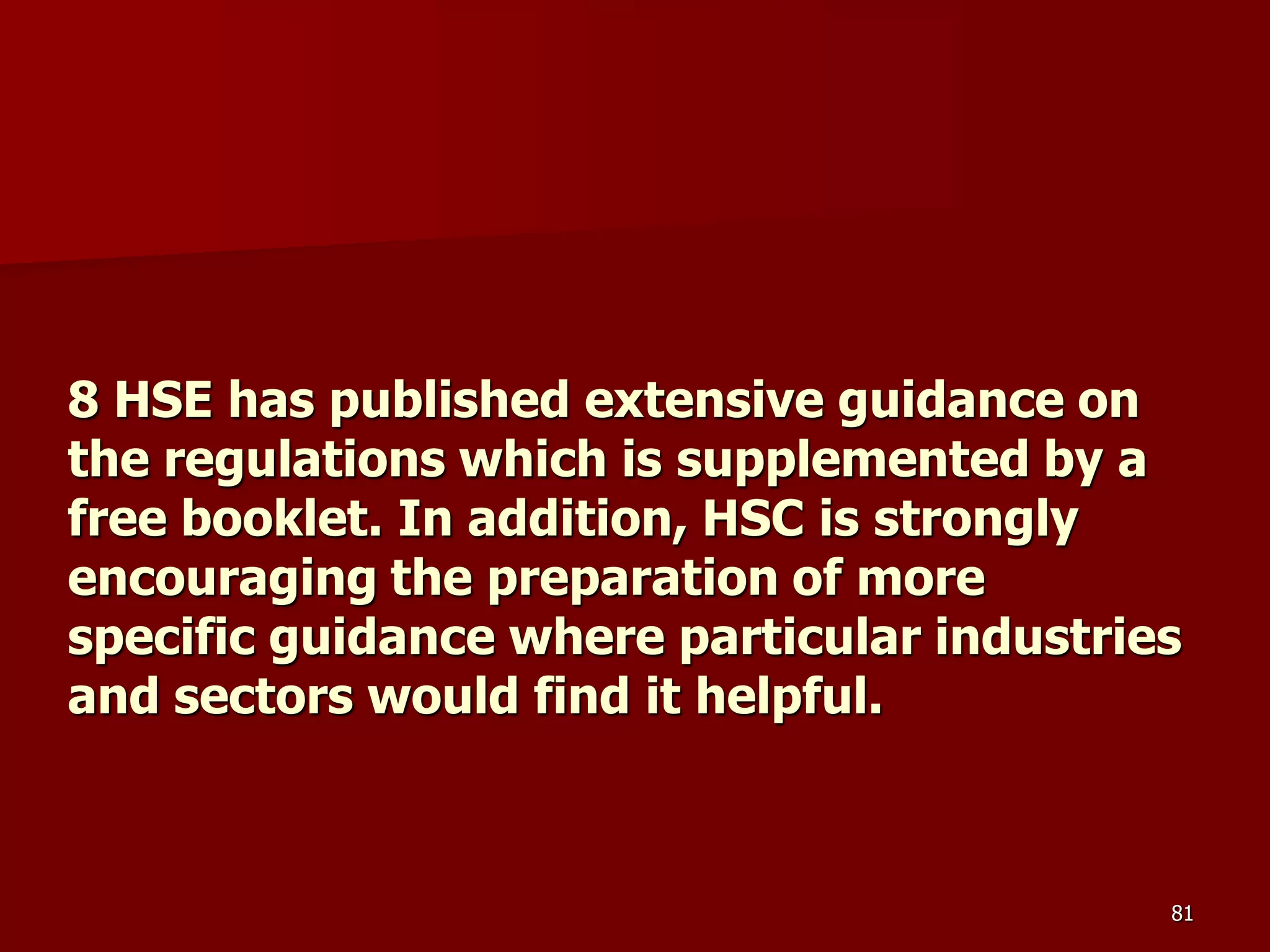 D Part 9 H & S Regs Revision By J Mc Cann