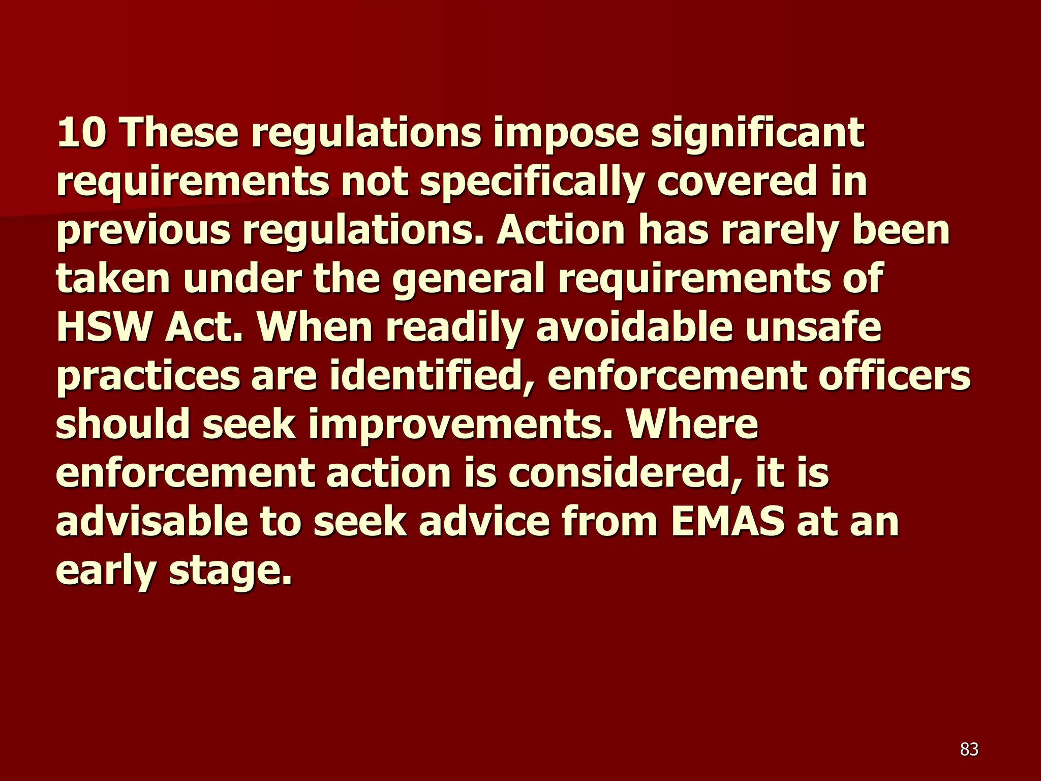 D Part 9 H & S Regs Revision By J Mc Cann