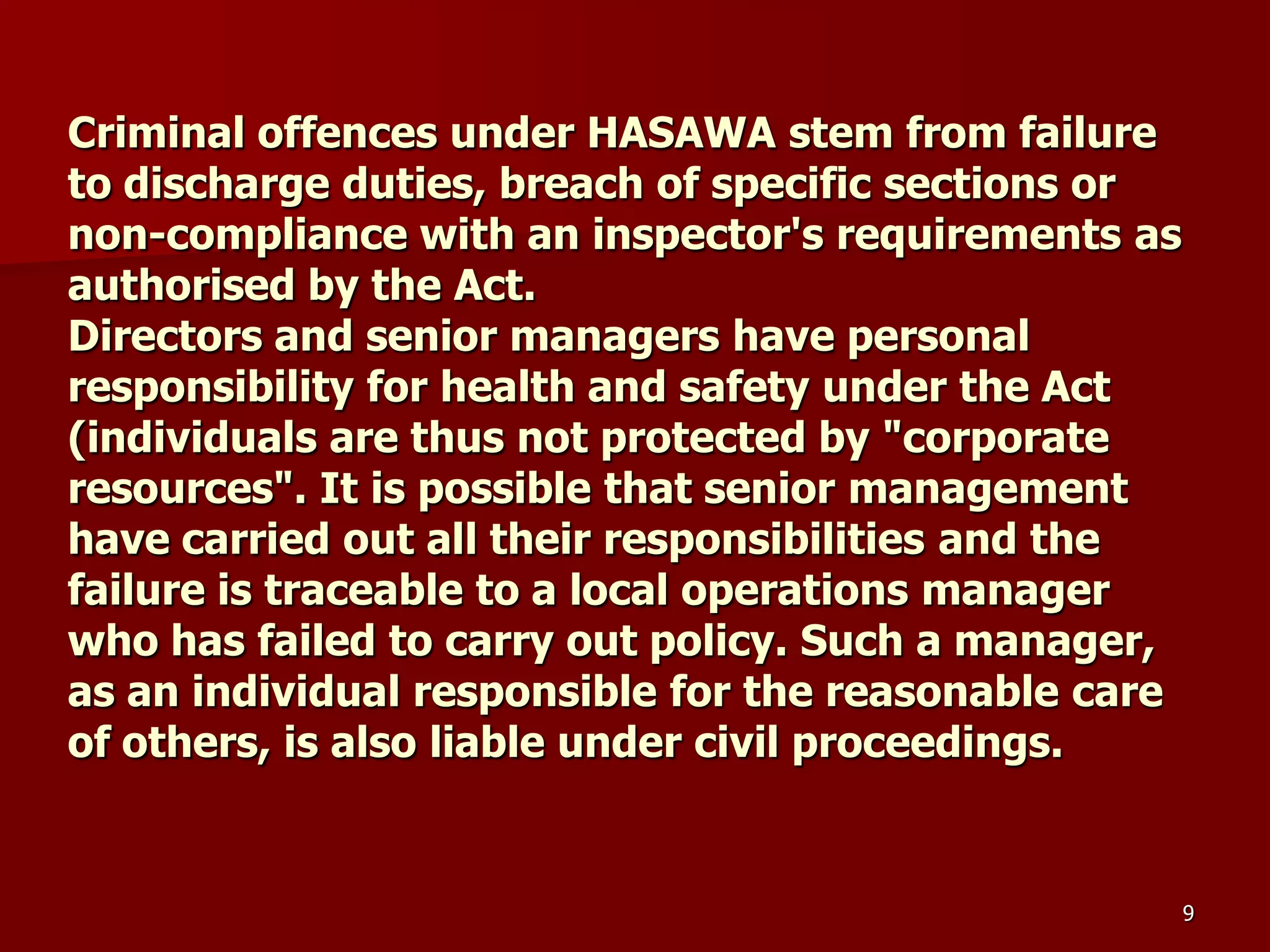 D Part 9 H & S Regs Revision By J Mc Cann