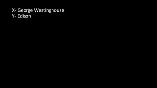X- George Westinghouse
Y- Edison
 