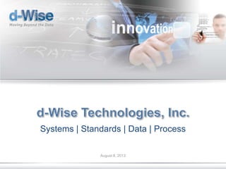 © d-Wise 2013 December 12, 2016 Page 1
December 12, 2016
Systems | Standards | Data | Process
 