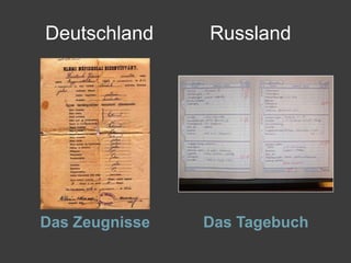 Deutschland Russland
Das Zeugnisse Das Tagebuch
 