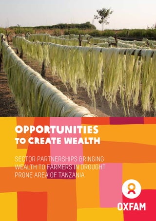 OPPORTUNITIES
TO CREATE WEALTH
SECTOR PARTNERSHIPS BRINGING
WEALTH TO FARMERS IN DROUGHT
PRONE AREA OF TANZANIA
 