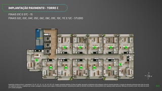 Implantação artística da torre C, pavimentos 4º, 6º, 8º, 10º, 12º, 14º, 16º, 18º, 20º e 22º. Imagem meramente ilustrativa. Os itens de mobília, decoração e acabamento serão entregues conforme memorial descritivo. A locação de elementos estruturais pode variar de acordo
com exigências técnicas. A vegetação que compõe o paisagismo retratado nessa imagem é meramente ilustrativa e apresenta porte adulto de referência. Na entrega do empreendimento essa vegetação poderá apresentar diferenças de tamanho e porte, mas estará de acordo
com o projeto paisagístico.
IMPLANTAÇÃO PAVIMENTO - TORRE C
FINAIS 01C E 07C - 1S
FINAIS 02C, 03C, 04C, 05C, 06C, 08C, 09C, 10C, 11C E 12C - STUDIO
01C
02C 03C 04C 05C 06C
07C
08C
09C
10C
11C
12C
N
L
O
S
E
S
C
A
D
A
C
IR
C
U
L
A
Ç
Ã
O
S
E
R
V
IÇ
O
E
L
E
V
.
S
O
C
IA
L
A
E
L
E
V
.
S
E
R
V
.
H
A
L
L
S
O
C
IA
L
A
E
L
E
V
.
S
O
C
IA
L
B
H
A
L
L
S
O
C
IA
L
B
2
A
3
A
1
A
1
B
2
B
3
B
4
B
4
A
63
 