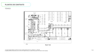 PLANTAS DE CONTRATO
* As vagas de garagem definidas como PCD, M e G terão as seguintes dimensões: PCD e M - 2,40x4,80m e G - 2,50x5,50m.
A locaçãodos elementos estruturais pode variar de acordo com as exigências técnicas. As medidas internas podem sofrer variações conforme legislação.
TÉRREO
N
L
O
S
CALÇADA
CABINE
TRANSFORMADORA
PRESSURIZAÇÃO
1
LOBBY
COPA
LOJA 2 LOJA 3 LOJA 4 LOJA 5
TELECOM
EMBARQUE E DESEMBARQUE
PULMÃO
SOCIAL
WC
PULMÃO
SERVIÇO
GUARITA
HIDROMETRO
LIXO
QUADROS
WC
PCD
LOBBY
PROJEÇÃO
MARQUISE
E100
E101
E102
A13
E103 A15 A16 A17 A18 A19 A21 A22 A23 A25
E97
E94
E93
E92
E91
SAÍDA COM
ACUMULAÇÃO
RUA T-36
MERCA_
DINHO
LOCKER
A24
A20
E106
A.C.
SOBE
PARA
1º
PAVIMENTO
DESCE
PARA
SUBSOLO
1
184
183 185 186 188
187 189 190
182 192
191
169
170
171
172
173
174
175
198
197
196
195
200
199
194
224
223
222
221
217
218
219
220
226
225
215
216
212
211
210
209
203
204
205
206
214
213
201
202
208 207
168
181
193
177
176 179
178 180
159
163
164
M
165 166
PCD
167
PCD
GRADIL
GRADIL
GRADIL
CIRCULAÇÃO DE
VEÍCULOS
CIRCULAÇÃO DE
VEÍCULOS
CIRCULAÇÃO DE
VEÍCULOS
PRAÇA
DE
CHEGADA
CENTRAL
GÁS
PROJEÇÃO PAV.
SUPERIOR
VISITANTE
1
CIRCULAÇÃO
DE
PEDESTRE
CIRCULAÇÃO
DE
PEDESTRE
E90
A14
VISITANTE 5
VISITANTE
2
VISITANTE
3
SÍNDICO
E104
E105
162
160
161
DML
WC.
E99
E95
E96
WC
PCD
1
PRESS.
WC
PCD
2
WC
PCD
3
WC.
PCD
5
WC.
PCD
4
E111
E110
E109
E108
E107
E98
JARDIM
MURETA
MURETA
JARDIM
LOJA 1
CORRESPONDÊNCIA
JARDIM
CIRCULAÇÃO DE
VEÍCULOS
MURETA
MURETA
01
02
03
04
05
01
MOTO
02
MOTO
VISITANTE
4
VAZIO
JARDIM
CIRCULAÇÃO DE
PEDESTRE
CIRCULAÇÃO DE
PEDESTRE
CIRCULAÇÃO DE
PEDESTRE
VAGA
COMERCIAL
VAGA
COMERCIAL
VAGA
COMERCIAL
IDOSO
VAGA
COMERCIAL
VAGA
COMERCIAL
PCD
03
MOTO
SELEÇÃO
DE
LIXO
CIRCULAÇÃO DE
PEDESTRE
CIRCULAÇÃO
DE
PEDESTRE
JARDIM
JARDIM
JARDIM
GRADIL
JARDIM
JARDIM
JARDIM
MURETA
JARDIM
JARDIM
JARDIM
JARDIM
JARDIM
M M
M
M
M
M
M
M M M M M
M
M
M
M
M
M
M
M
M
M
M
M
M
M
M
M
M
M
M
M
M M
M M
M M
M M
M M
M M
M M
M
M
M
M
M
M
M
M
M
M
M
M
M
M
M
M
M
M
M
CORRESPONDÊNCIA
ELEV.
SERV.
S
ELEV.
SOCIAL
01
ELEV.
SOCIAL
02
D
ELEV.
SOCIAL
A
ELEV.
SOCIAL
B
ELEV.
SERV.
S
CORRESPONDÊNCIA
ENTRADA
DE VEÍCULOS
S
93
 