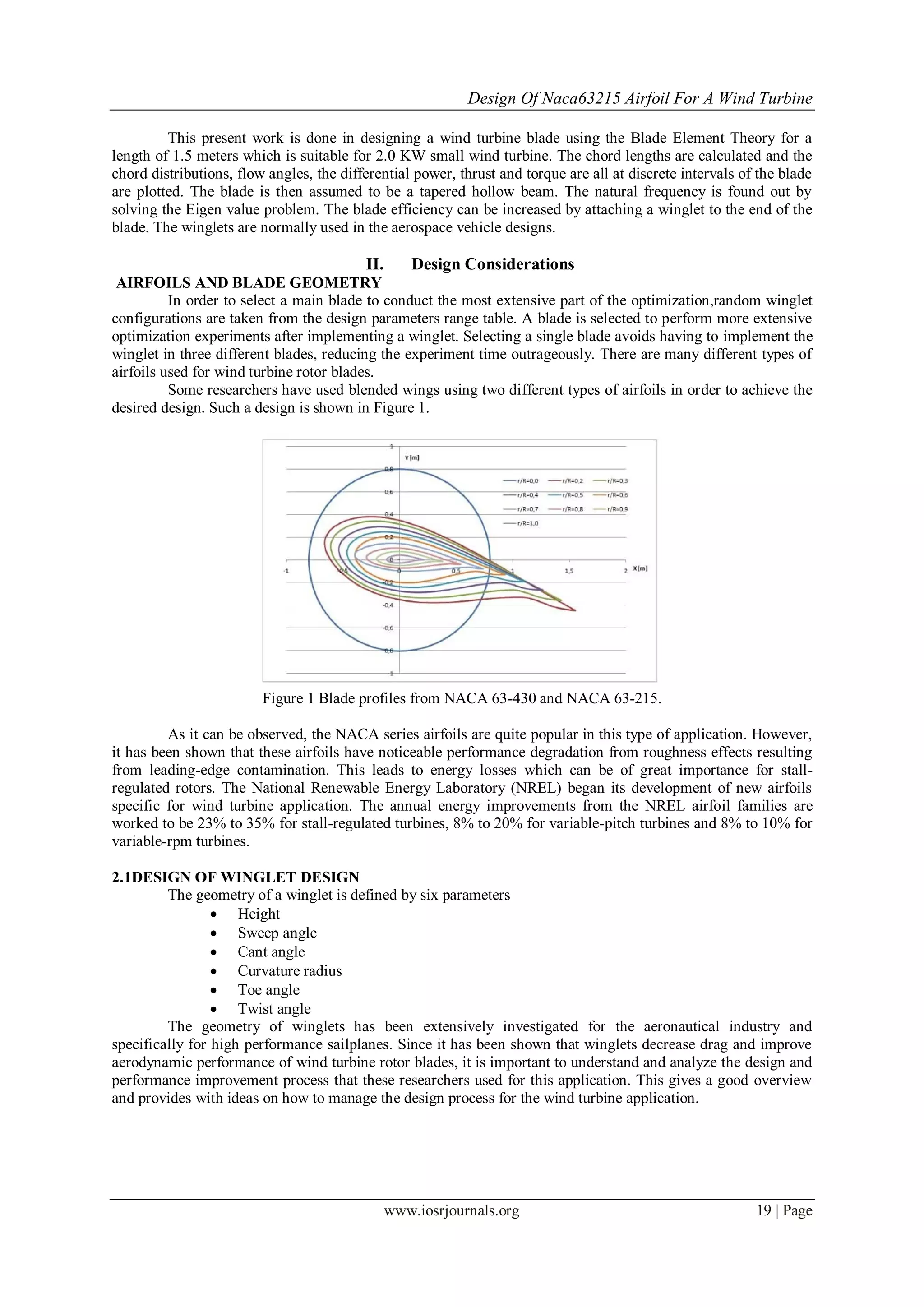 Design of Naca63215 Airfoil for a Wind Turbine | PDF