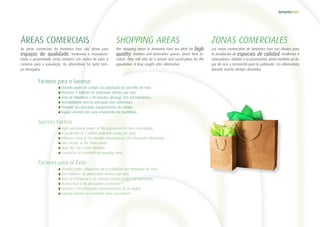 ÁREAS COMERCIAIS
As áreas comerciais do Amoreira Faro são ideais para
espaços de qualidade, modernos e inovadores.
Dada a proximidade serão também um centro de lazer e
convívio para a população. As alternativas há tanto tem-
po desejadas.
SHOPPING AREAS
The shopping areas of Amoreira Faro are ideal for high
quality, modern and innovative spaces. Given their lo-
cation, they will also be a leisure and social place for the
population. A long sought after alternative.
ZONAS COMERCIALES
Las zonas comerciales de Amoreira Faro son ideales para
la instalación de espacios de calidad, modernos e
innovadores. Debido a su proximidad, serán también un lu-
gar de ocio y recreación para la población. Las alternativas
durante mucho tiempo deseadas.
	 	Elevado poder de compra da população do concelho de Faro;
	 	Previstos 3 milhões de potenciais clientes por ano;
	 	Área de influência a 30 minutos abrange 260 mil habitantes;
	 	Acessibilidade fácil às principais vias rodoviárias;
	 	Próximo dos principais equipamentos da cidade;
	 	Espaço inserido em zona envolvente de excelência.
	 	High purchasing power of the population of Faro municipality;
	 	A prediction of 3 million potential clients per year;
	 	Influence area of 30 minutes encompasses 260 thousand inhabitants;
	 	Easy access to the main roads;
	 	Near the city’s main facilities;
	 	Located in an excellent surrounding area.
	 	Elevado poder adquisitivo de la población del municipio de Faro;
	 	Tres millones de potenciales clientes por año;
	 	Área de influencia a 30 minutos incluye a 260 mil habitantes;
	 	Acceso fácil a las principales carreteras;
	 	Cercano a los principales equipamientos de la ciudad;
	 	Espacio situado en excelente zona circundante.
Factores para o Sucesso
Success Factors
Factores para el Éxito
 