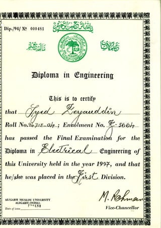 8.Diploma in Engineering Certificate